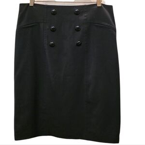 Apt. 9 Black Buttoned Pencil Skirt